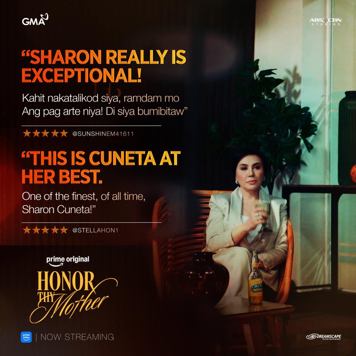 DreamscapePH's tweet photo. REVIEWS ARE IN! ✨🧡 See what everyone’s saying about #HonorThyMother Episodes 3 &amp; 4, NOW STREAMING exclusively on Prime Video! https://t.co/xyjoYvbxbY