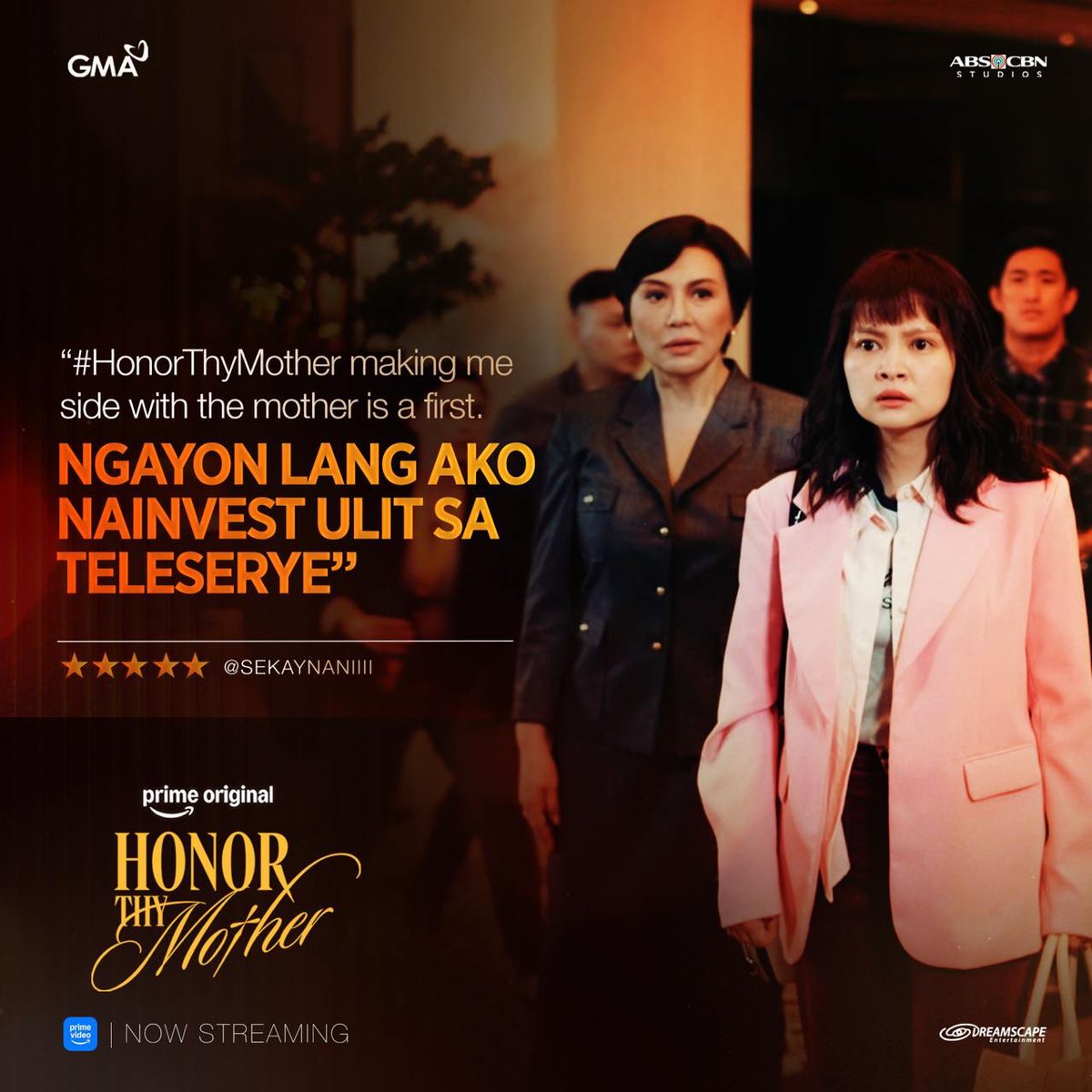 DreamscapePH's tweet photo. REVIEWS ARE IN! ✨🧡 See what everyone’s saying about #HonorThyMother Episodes 3 &amp; 4, NOW STREAMING exclusively on Prime Video! https://t.co/xyjoYvbxbY