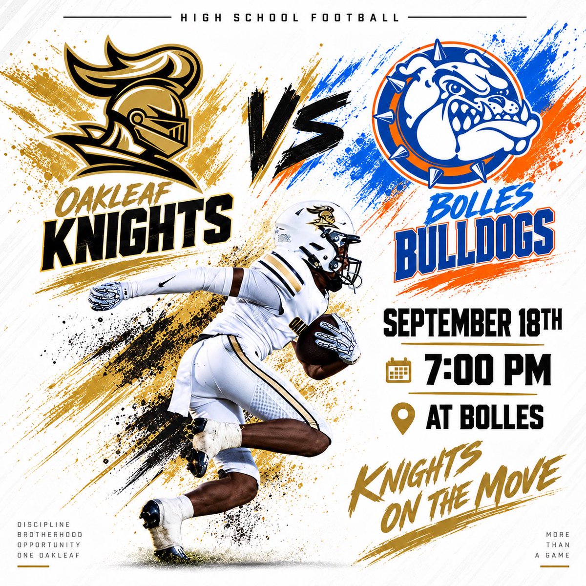OHSKnightsFB's tweet photo. GAMEDAY ⚡️ Come and support your knights as they travel to take on Bolles High School 7:00pm tonight. 

GO KNIGHTS/ FIGHT ON!!!!! https://t.co/wmsN0loEYC
