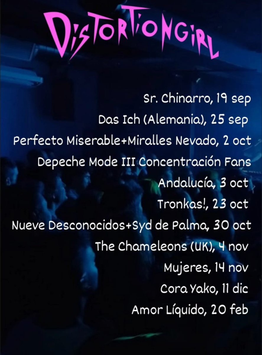 Distortiongirl_'s tweet photo. Me cuesta muchísimo esfuerzo traer yo sola a todas estas bandas a Granada. Si compartes esta foto me ayudas mucho. Gracias ❤
https://t.co/fr72c9Q07f https://t.co/RNREQIo9jd