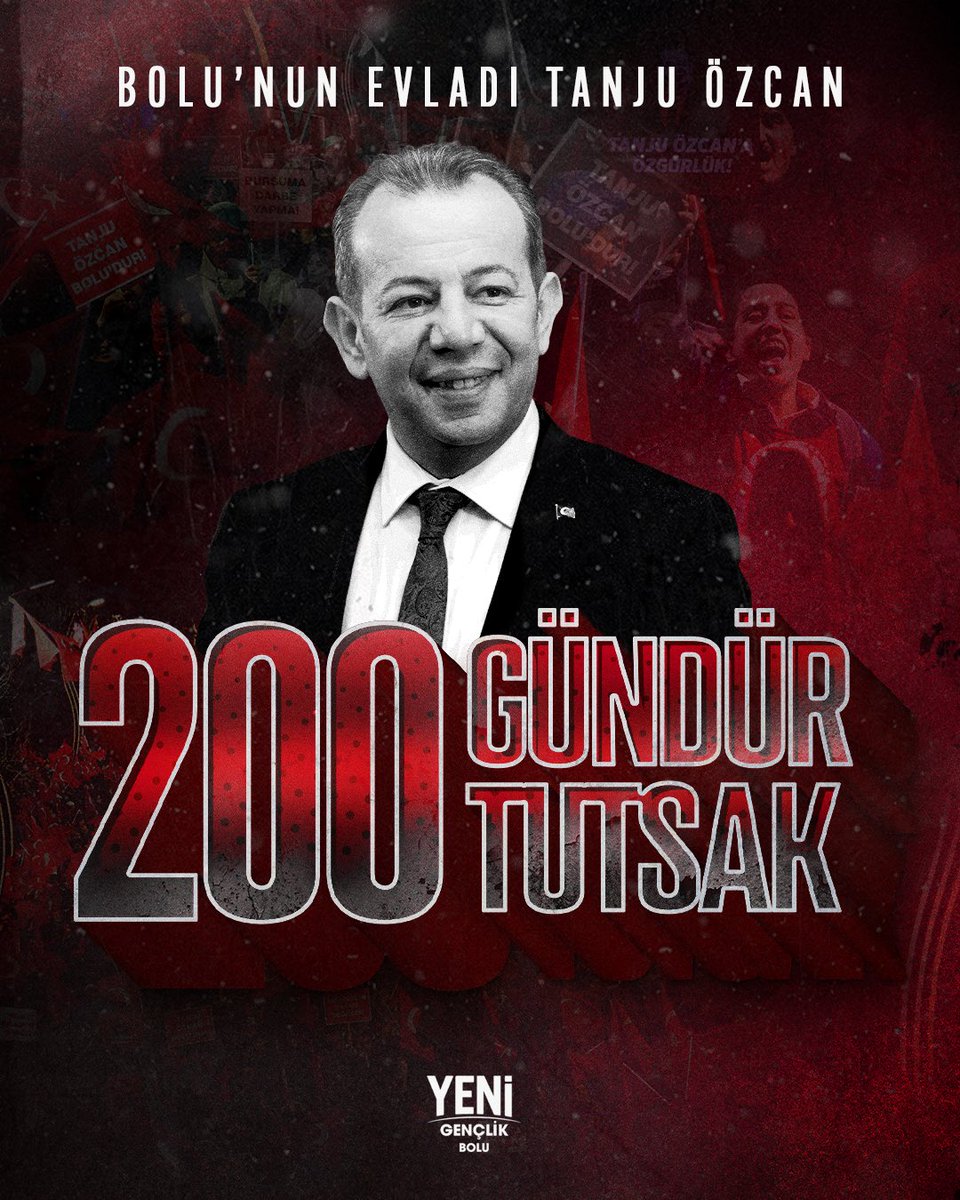 YeniGenclikBolu's tweet photo. Bolu’nun evladı Tanju Özcan, 200 gündür Sincan Cezaevi’nde tutsak.

Unutmayın; vazgeçenler kaybeder, inananlar ve mücadele edenler daima kazanır! https://t.co/Nw2l6ulZ3E