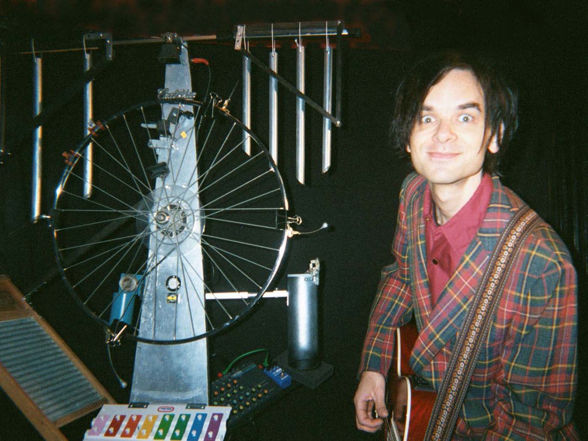 thomastruax's tweet photo. 25 Years ago today(!)
I played my first-ever ‘solo’ gig in NYC in the back room of the old Sidewalk Café. Solo, except that I was joined by my new self-made band mates The Hornicator and the Cadillac Beatspinner Wheel. Time flies #kineticart #drummachine https://t.co/PAOXGDHQEO