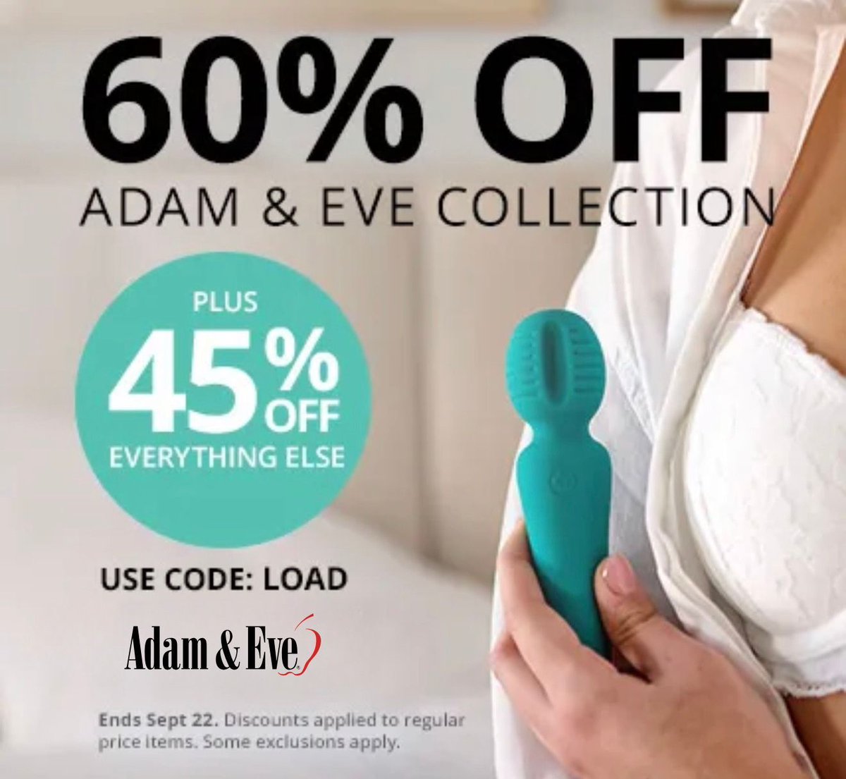 adamandeve's tweet photo. Go ahead. LOAD up your cart. 😏
Save 60% on the Adam & Eve Collection, plus 45% off everything else with code LOAD.
https://t.co/hzReNvgKBd
Ends Sept 22. Discounts applied to regular price items. Some exclusions apply.
#SexToys #AdamAndEve https://t.co/aGIoc6ss88