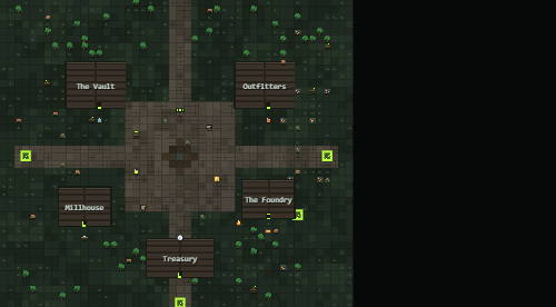 equitiarh's tweet photo. LEDGER SQUARE
48 x 48SafeCombat 1
Everything that keeps a claim running sits on one plaza. The Vault takes your haul, the Outfitter sells the tools, the Exchange Board is where players actually trade, and the $EQTY board over the spawn carries the tape. Nobody can hit you here. https://t.co/3wcsgbMnTl
