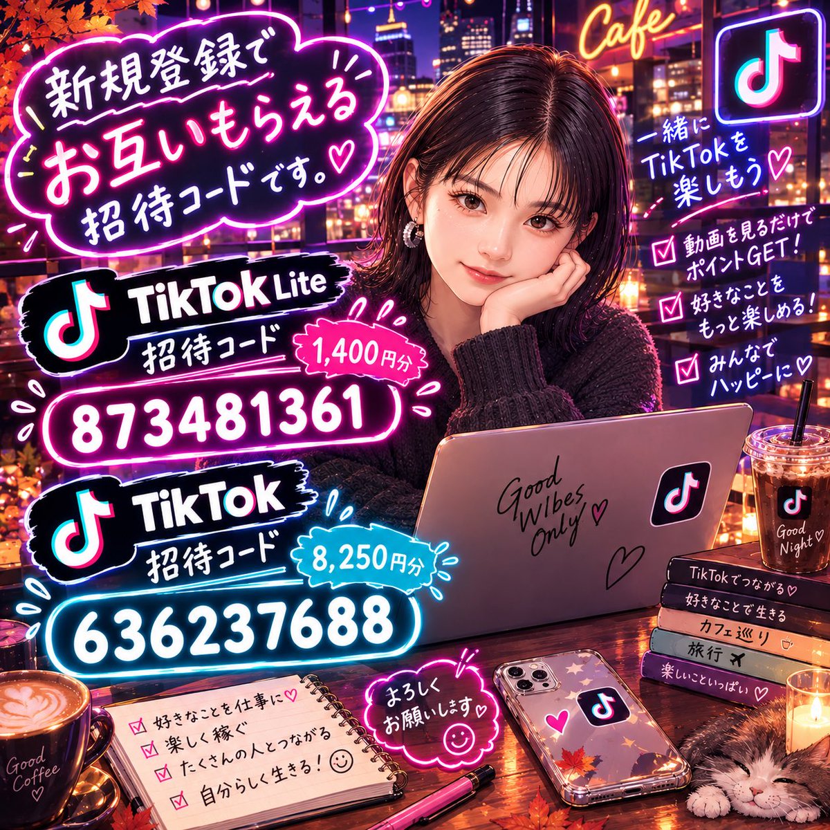 Poiko999's tweet photo. TikTok招待コード使ってね🥰
今日は追加無し💕
今まで使ってくれた方には感謝🩷

9月ティックトック紹介人数
⭐️#TikTok ▶︎2人
⭐️#TikTokLite ▶︎5人

#お小遣い　#ポイ活　#女子会　#相互フォロー　#紹介料　#友達紹介　#新規　#始め方 https://t.co/DUa4PpmtZ0