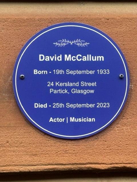 LordProvostGCC's tweet photo. Honoured to attend the unveiling of a Blue Plaque at 24 Kersland St, birthplace of the late David McCallum.

From The Man from U.N.C.L.E. and The Great Escape to NCIS, he became one of Glasgow's finest acting exports and a talent admired around the world. https://t.co/7baTJTTnwq