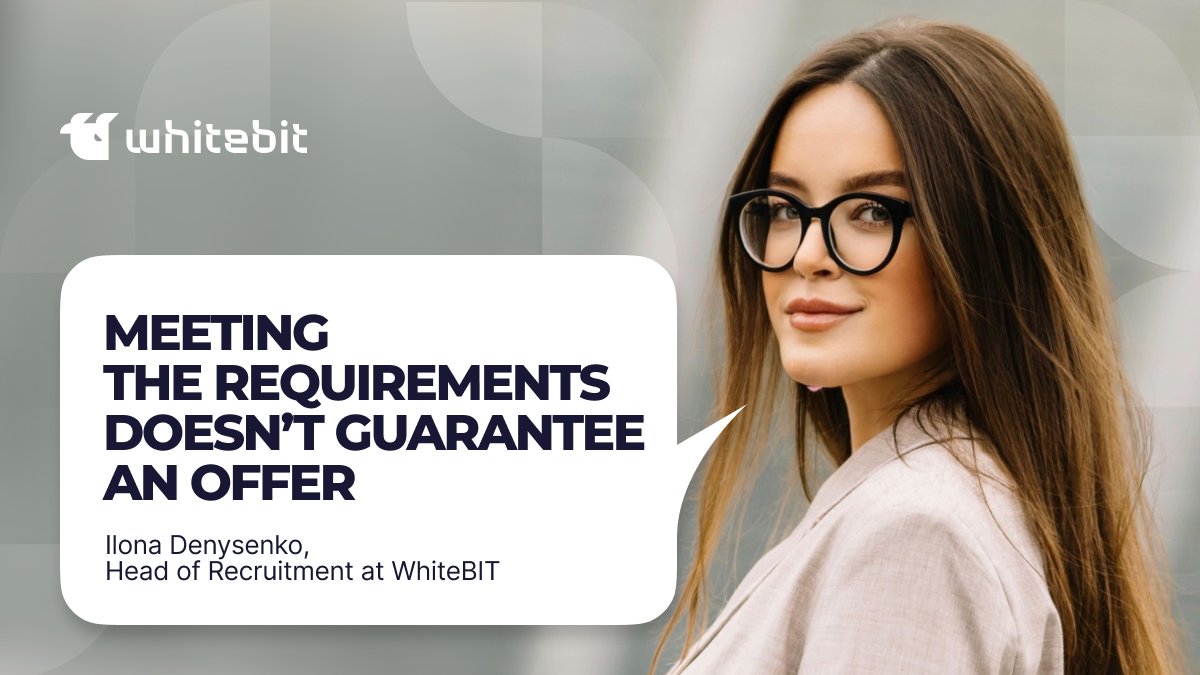 WhiteBit's tweet photo. You meet every requirement and ace the interview — but still don’t get the offer?
Ilona Denysenko, Head of Recruitment at WhiteBIT, explains why hiring goes beyond a job-description checklist and what really shapes the final decision.
https://t.co/8a8NjYBw2D https://t.co/NesxHPZyhC