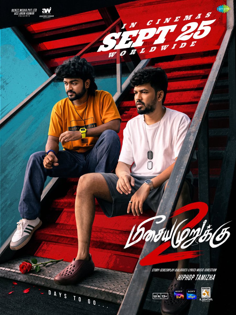 hiphoptamizha's tweet photo. Full Vibe la innum 7 days la coming 🤟🏻#meesayamurukku2 - coming in 7 days ! 🔥🫶🤟🏻 https://t.co/qY0ukMo3U5