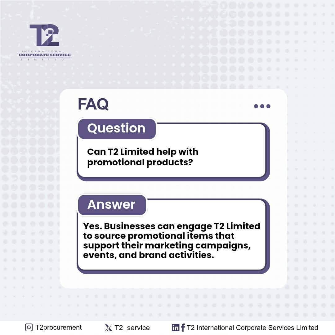 T2_service's tweet photo. Looking for the right promotional items for your next marketing campaign or corporate event?  
​T2 Limited helps businesses source high-impact promotional products to elevate brand visibility. Get in touch with us today to find what you need!  
#T2Limited #PromotionalProducts https://t.co/7HYakFd26j