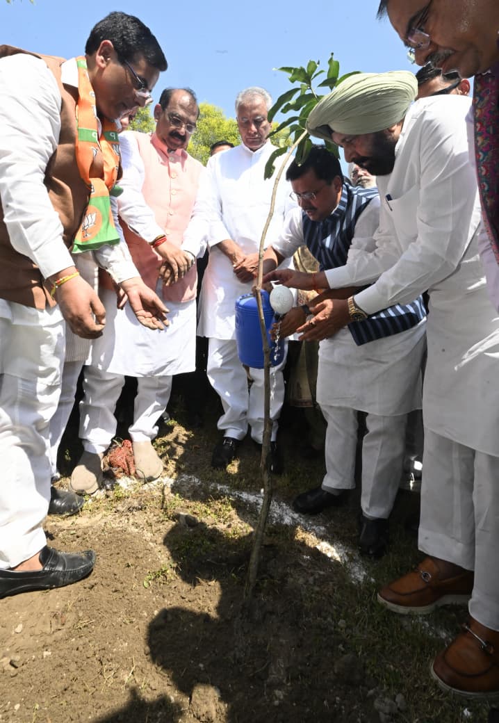 BJP4India's tweet photo. भाजपा राष्ट्रीय अध्यक्ष श्री @NitinNabin ने पंजाब प्रवास के दौरान पठानकोट स्थित एकता स्थल पर भारतीय जनसंघ के संस्थापक एवं हमारे पथप्रदर्शक डॉ. श्यामा प्रसाद मुखर्जी जी को श्रद्धासुमन अर्पित कर नमन किया और उनकी स्मृति में वृक्षारोपण किया। https://t.co/Hlt7ZG23gW