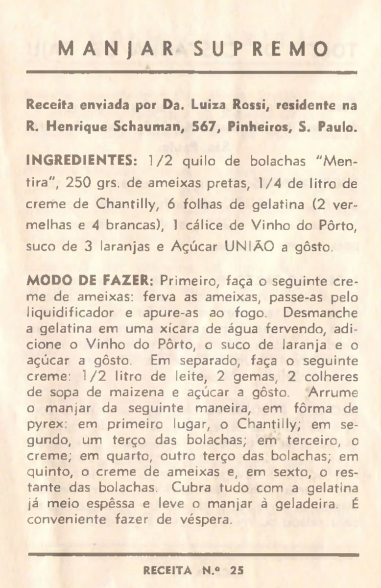 applehendrick's tweet photo. O União disponibiliza cadernos antigos, onde eles publicavam receitas de mulheres do Brasil inteiro. É de chorar quando vc vê como antigamente os doces levavam açúcar,especiarias, frutas, até licor. Era algo tão refinado, cheio de aromas, com ingredientes genuinamente brasileiros https://t.co/kfgWxf0lMX