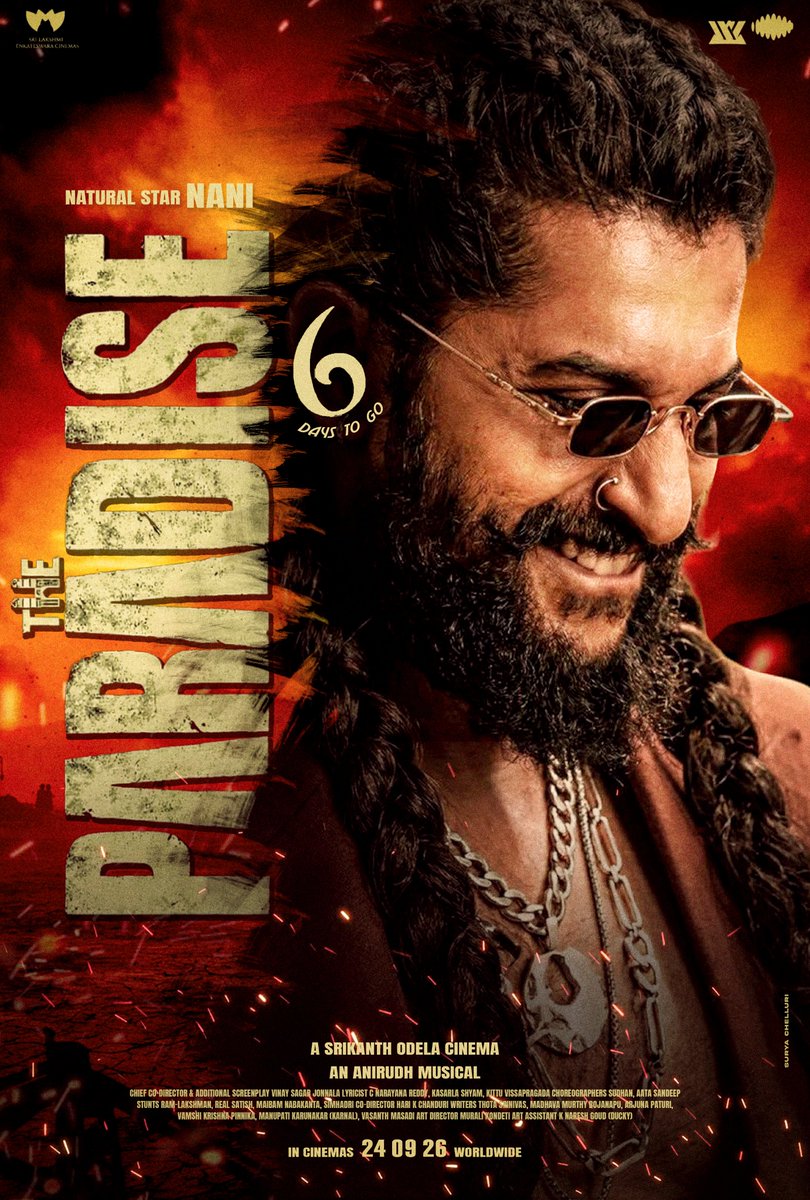 SuryaChelluri's tweet photo. #TheParadise In 6 Days 🔥🔥
@TheParadiseOffl ✨ https://t.co/S32ghjltRB