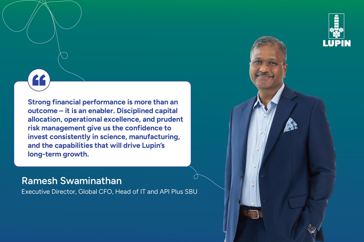 LupinGlobal's tweet photo. A resilient business is built on a strong financial foundation.

By combining disciplined capital allocation with operational rigor and prudent risk management, Lupin is creating the flexibility to invest consistently in science, manufacturing excellence, and the capabilities needed to fuel the next phase of growth.

To explore Lupin’s Integrated Report FY26, click here: https://t.co/32Q9q0xpzt

#IntegratedReportFY26 #OperationalExcellence #PurposeDriven #IR2026 #Lupin