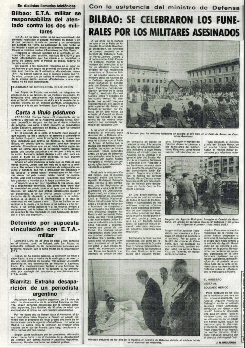 MemorialVT's tweet photo. 19/09/1979. Bilbao. Se cumplen 47 años del asesinato por ETA-m del coronel de Caballería @EjercitoTierra AURELIO PÉREZ-ZAMORA CÁMARA. Iba sentado en el asiento trasero. 3 terroristas ametrallaron el coche desde el lateral derecho y la parte de atrás, alcanzando a sus ocupantes. https://t.co/SbuNt2ChAF