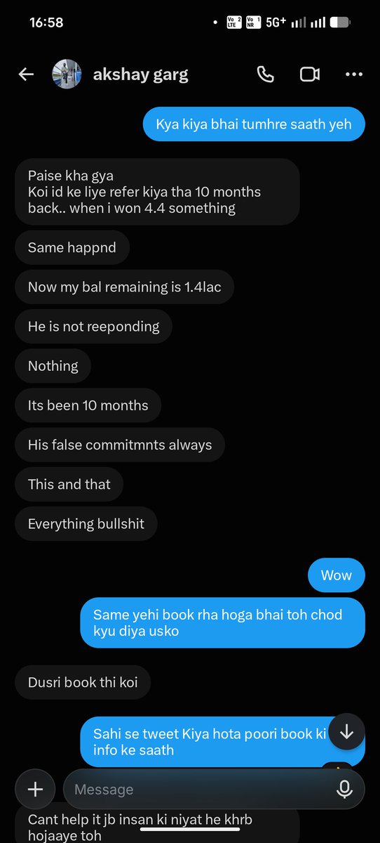 BettorKid's tweet photo. If u have some shame left  you couldn't be defending yourself...answer them now @akshayg55756570 ( he scammed him of 4.4lacs it's been 10 months ) due to no reach he couldn't do much but just a tweet.
@TraderVenus @iamenaam  @Scoopshott  @KnightBetz  @laxmipath https://t.co/uO0fz8rslx