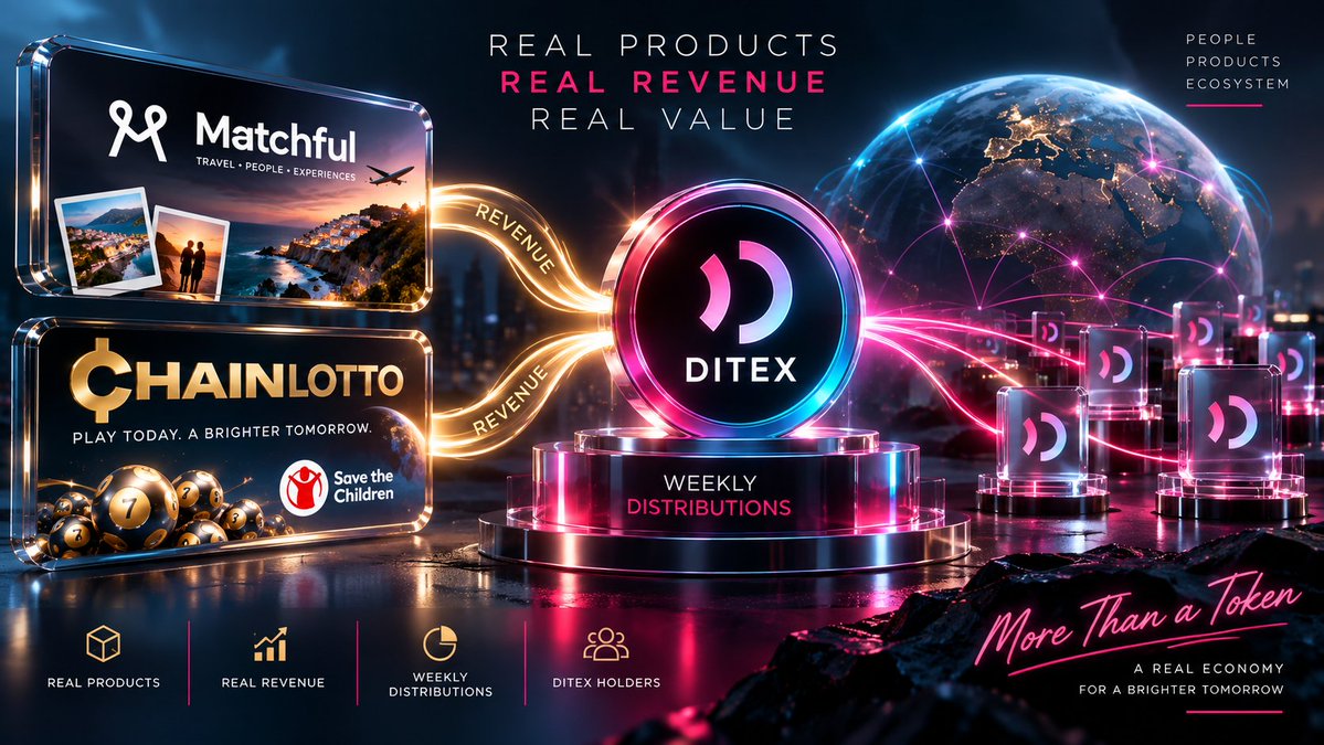 PrieditisVilnis's tweet photo. 1/ $DITEX is not pitched as “number go up”.
It is closer to a small revenue-sharing vehicle on top of operating products.
2/ The rule I care about is boring and therefore investable:
when #Matchful or #Chainlotto earn, a defined % is allocated weekly.
3/ That only matters if:
• the product is real
• the accounting is clean
• the share is actually paid
• more products can enter the same machine
4/ If you diligence deals like this, ask me the hard questions. I prefer that to slogans.
