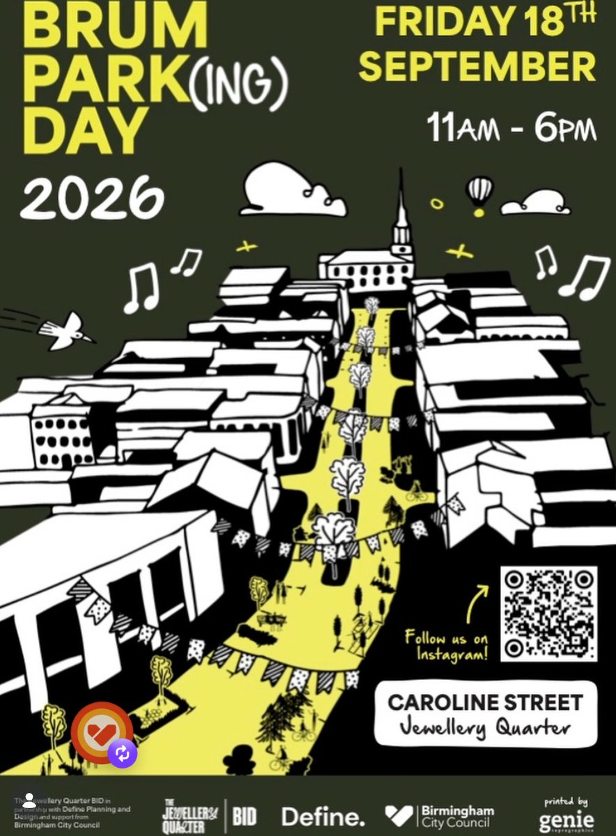 MyJQ's tweet photo. BRUM PARK(ING) DAY TODAY 🙌
If you're around today please head towards #CarolineStreet - there are loads of pop up parks in parking spaces ❤️ 
#JQLife #JQStreets
https://t.co/YpDp1YaEmX https://t.co/seKkdIN6vK