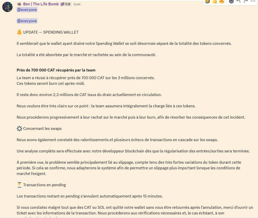 loloreb22's tweet photo. Bizarrement @The_Life_Bomb qui se plaît à parler de plaintes et de procédures à tout va ne fait aucunement mention de dépôt de plainte dans cette annonce . Peut etre n y aurait il pas eu de hack , peut etre même sûr 😅
#SCAM #THELIFEBOMB #TLBLOVER #QUENELLE #M2E #SOLANA https://t.co/A3LzhDaYjv
