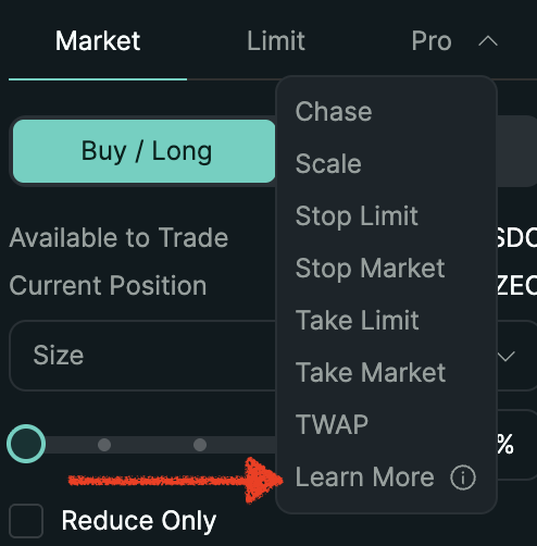 0xdoola's tweet photo. Wow, this is a cool new feature that explains all order types, love small QOL updates like this.

Hyperliquid https://t.co/skCIkmCqMC