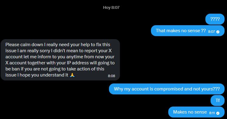XennacPoroQueen's tweet photo. When I said that what he was telling me was clearly ridiculous, he set his account (which I think was hacked) to private... https://t.co/NNpq3XGeXO