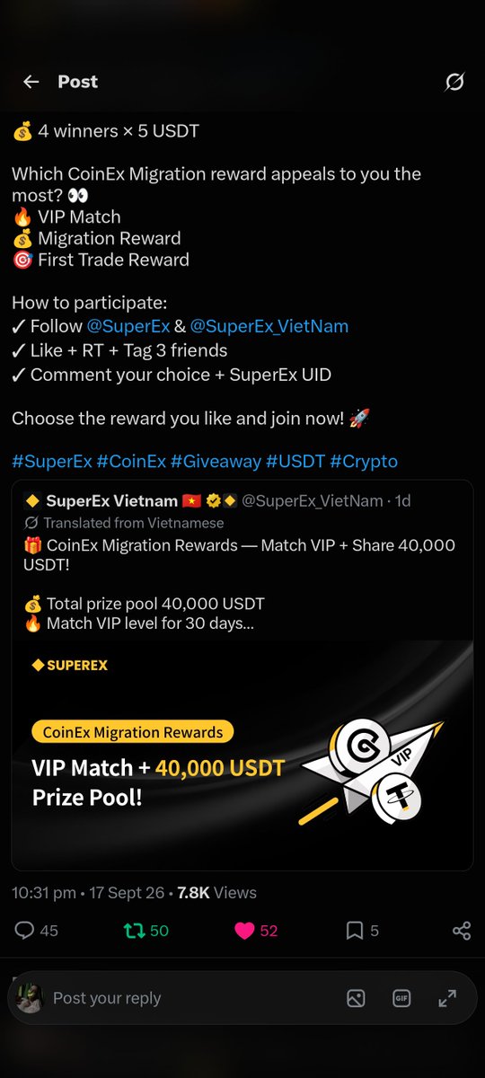 Su_Ru14's tweet photo. @SuperEx_VietNam @SuperEx All done my choice Migration Reward 🤩🤩

My SuperEx Uid : 30889353

@Nusratjahan098 @Araih99 @Mim00

#SuperEx #Giveway https://t.co/mBDM2TqOA5