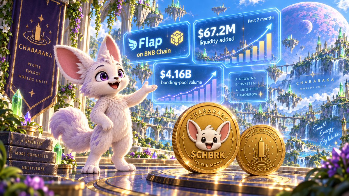 ChabarakaToken's tweet photo. The ecosystem around us keeps growing. 🦋🟡
According to Cedric from the Flap team, launches on BNB Chain have contributed $67.2M in liquidity to BNB DEXs and generated $4.16B in bonding-pool trading volume over the past two months.
$CHBRK was born on Flap, and we're glad to keep building inside an ecosystem that continues to evolve.
Small project. Big universe. Still building. 🌌
$CHBRK #BNBChain #Flap #CHABARAKA
@flapdotsh