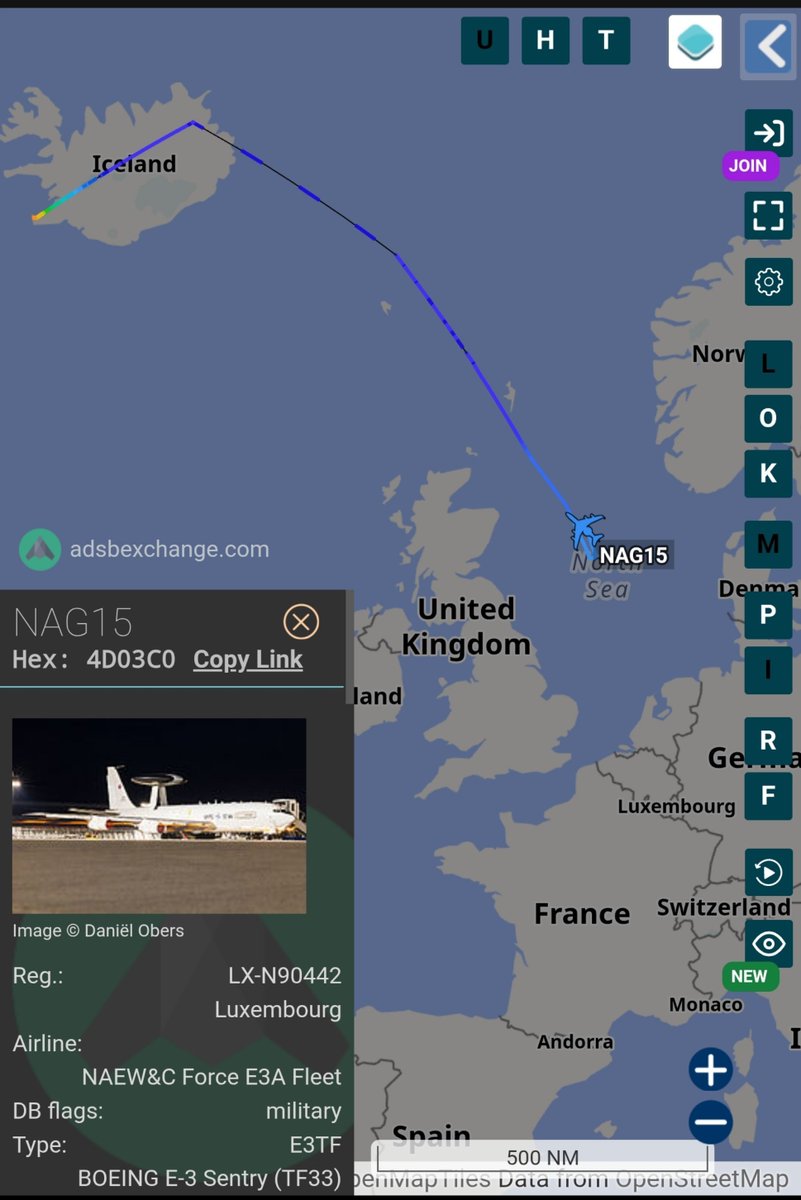 sipjack1776's tweet photo. E-3A Sentry NATO
Out of Reykjavik AR over the North Sea with 🇺🇲 KC-135R out of Powidz.

#4D03CD/LX-N90442/NAF15
#AE0424/60-0333
@Borrowed7Time @stunorth69 @blackswanadria https://t.co/SE3viNab1V