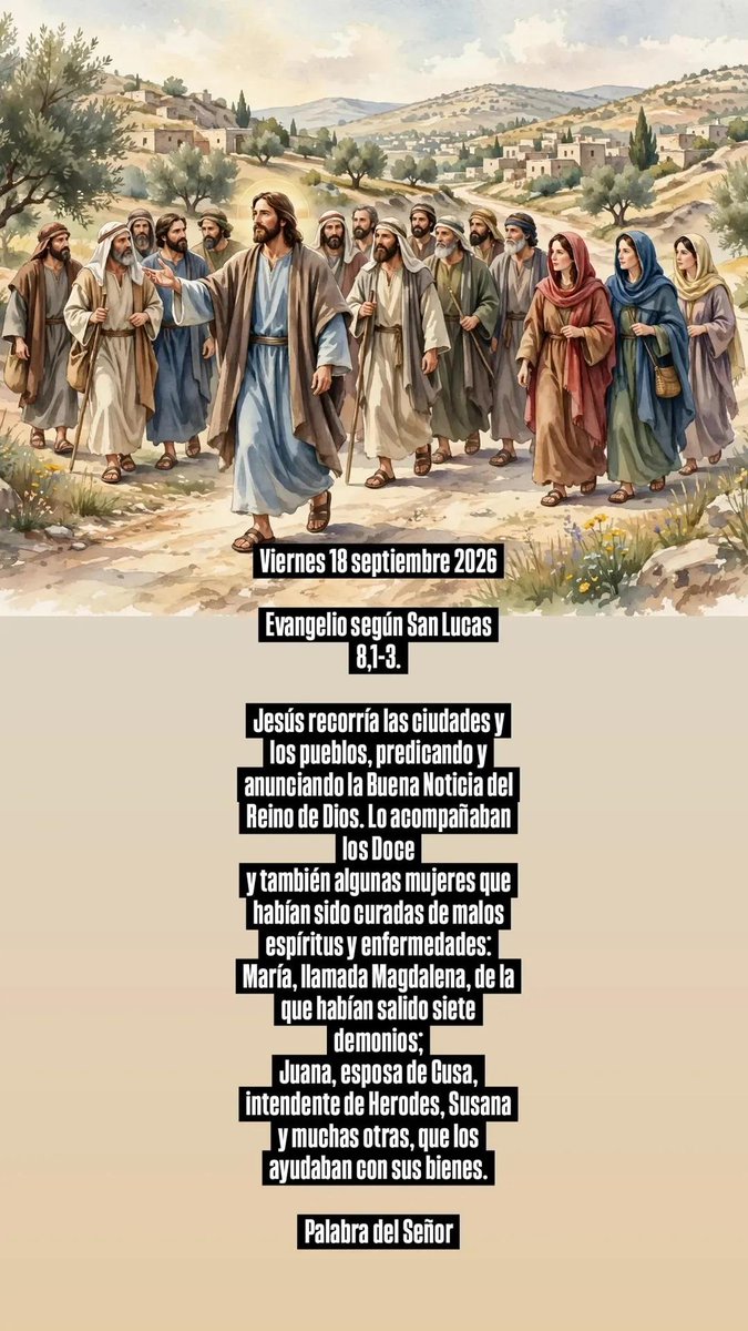 sazs0510's tweet photo. Lc 8, 1-3

Jesús caminaba.
No solo con los Doce,
también con ellas.

Las que fueron curadas,
las que nadie contaba,
ahora sostienen el Reino.

En la Iglesia todos caminamos,
todos servimos.

#EvangelioDeHoy https://t.co/f7SHdiJRCU