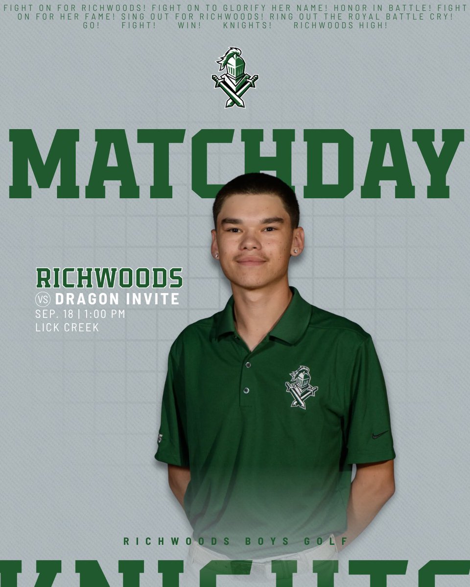 Richwoods_HS's tweet photo. MATCH DAY
⛳: @RHSBGOLF
🆚: Dragon Invite
⏰: 1:00 PM
📍: Lick Creek
⚔️: Gavin Spohn

#weRrichwoods | #TheStandardOfExcellence https://t.co/VBAE9ZdeaC