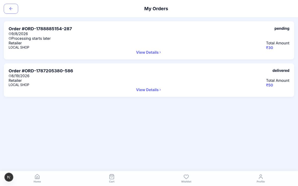 Vin8003's tweet photo. "Where is my order?" used to mean a WhatsApp ping.

Now the customer opens My Orders.
Pending. Delivered. Same list.

No shop call for a status check.

OrderEasy customer.

When a customer asks where it is, what should they open first? https://t.co/R0H71NyPHk