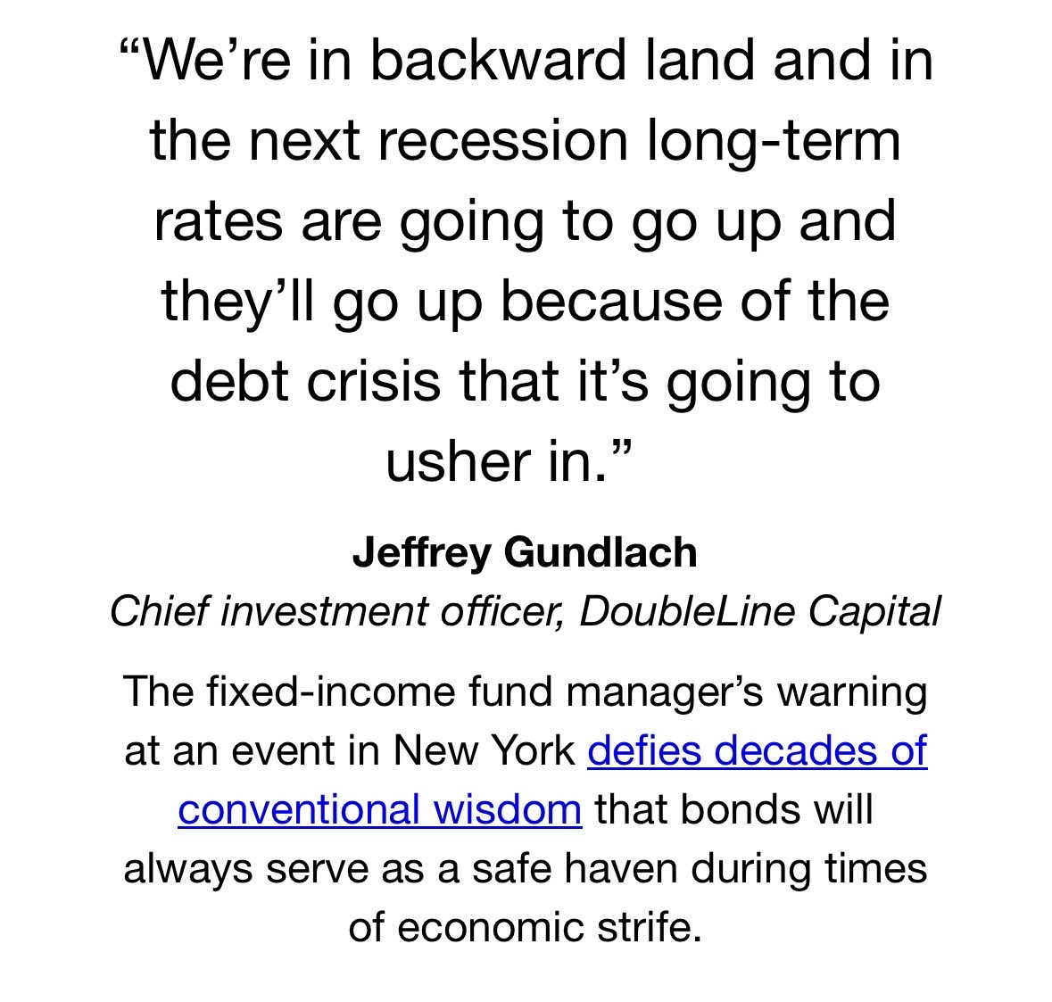carlquintanilla's tweet photo. GUNDLACH: “We’re in backward land.”

@TruthGundlach @business https://t.co/8HyLTGXdwb