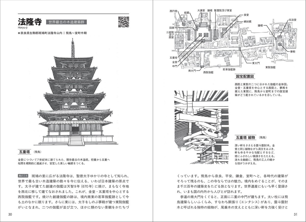 henshubunowai's tweet photo. 152ある国宝建築を網羅できる事典がでました！
イラストは全部描きおろしらしいです。すごい迫力。

文化庁文化財専門委員でもある著者さんが、見どころ、選定の理由、建築史的な価値までを案内してくれる、持っておきたい一冊です✍🏻 https://t.co/UlwqvPLpte