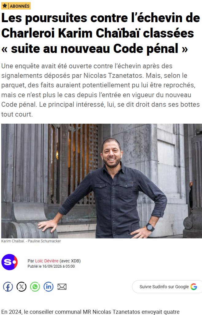 BaldanFrederic's tweet photo. 🚩 FÉLICITATIONS — Le code pénal enfin "modernisé" permet de ne plus poursuivre les infractions des politiciens. BRAVO ! 
@cumuleo https://t.co/O6Sagu2uP3