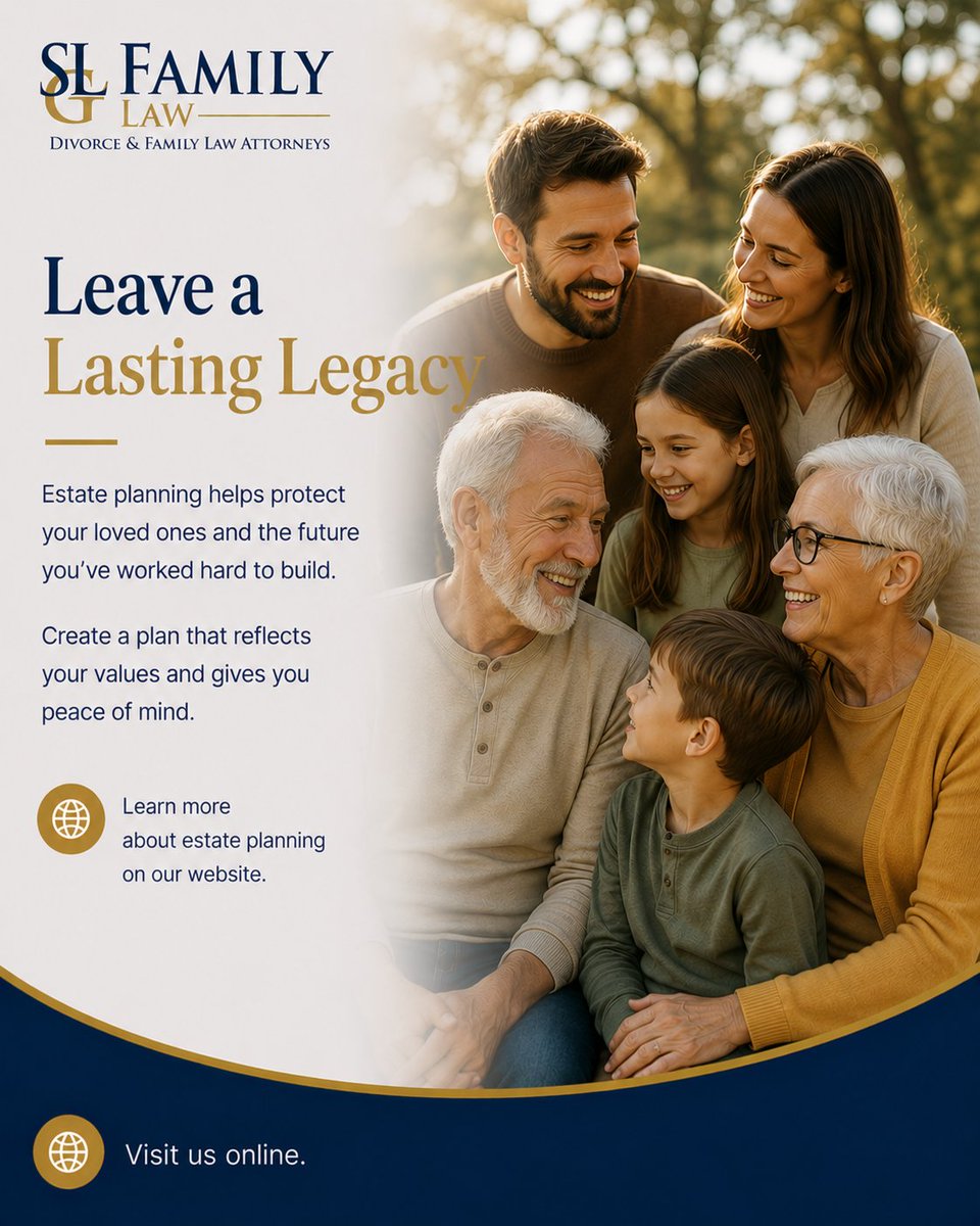 SLGFamilyLaw's tweet photo. A thoughtful estate plan can help protect what you've built and the people you love. Contact us to begin planning for the future with confidence.
#EstatePlan #LegacyPlanning #ProtectYourFamily https://t.co/W7XrkYrqcf https://t.co/mRNBgq0fTf