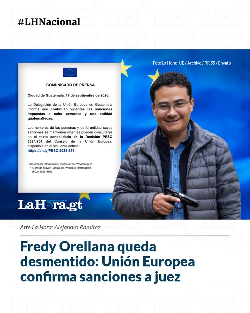 lahoragt's tweet photo. #SiNoLoViste | La UE confirmó a La Hora que Fredy Orellana continúa sancionado, pese a que el juez afirmó que las medidas en su contra fueron levantadas en enero de 2026. Aquí los detalles 👉 https://t.co/WnpQr7IepP https://t.co/oGdhS4FWFO