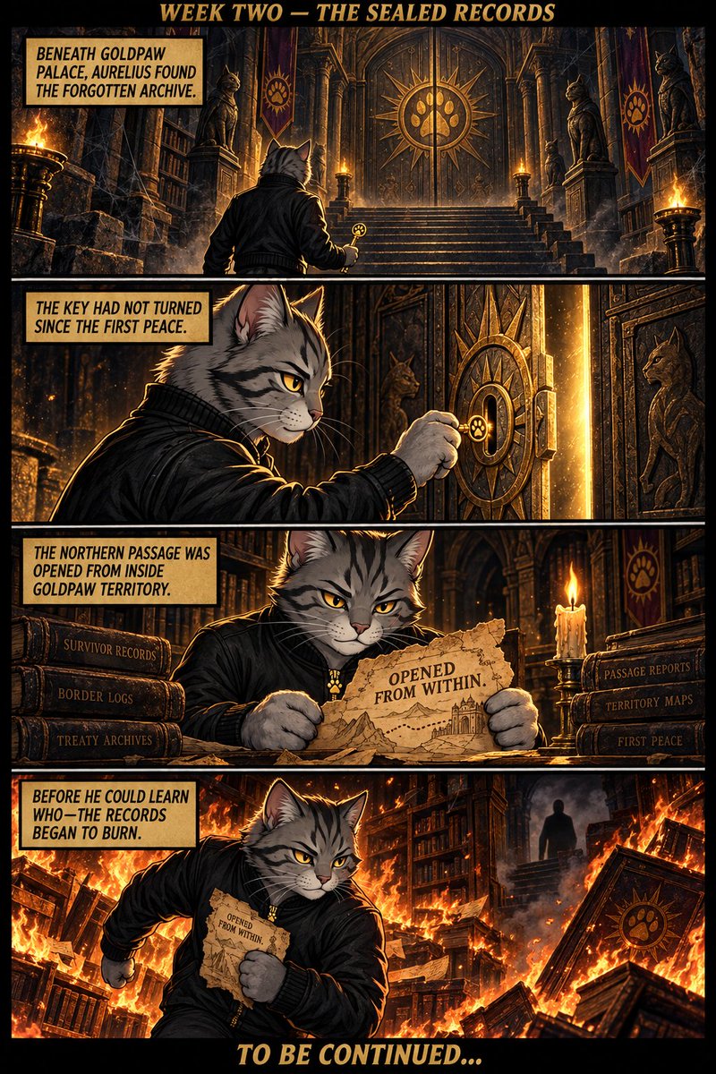 raidensanpai's tweet photo. The mystery runs deeper than we thought. 🗝️

Someone inside GoldPaw opened the passage, and the truth is being buried from within the kingdom.

The war is only the beginning.
Follow the pawprints. 🐾https://t.co/Qe8KFbnMaX

#GoldPawFounders #GoldPawCats https://t.co/dr9ml7qhZU