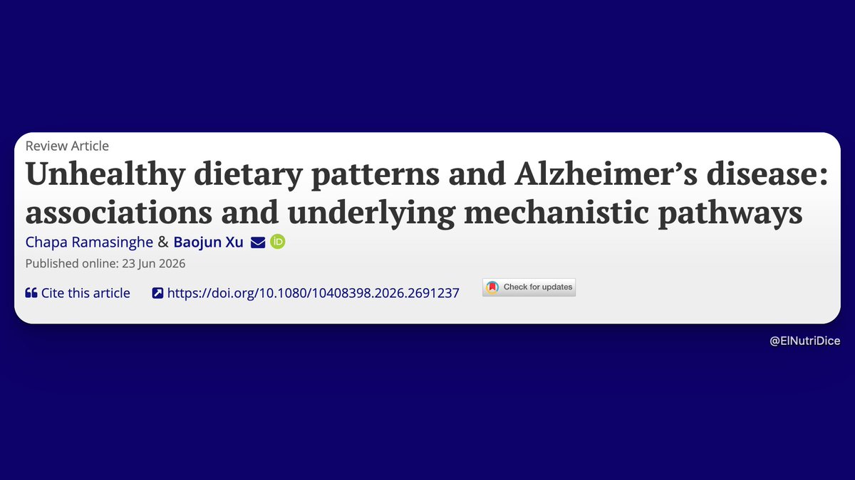 ElNutriDice's tweet photo. 🚨NUEVO: Patrones alimentarios y riesgo de Alzheimer🧠.

👉🏽Protege tu memoria y tu función cognitiva evitando:
- Bebidas azucaradas🧃.
- Comida rápida y frita🍔.
- Carnes rojas y procesadas🥩.
- Carbohidratos refinados🍦.
- Ultra procesados🍩.

🔗https://t.co/OAJTXvsLaa https://t.co/hUTQx6aJLe