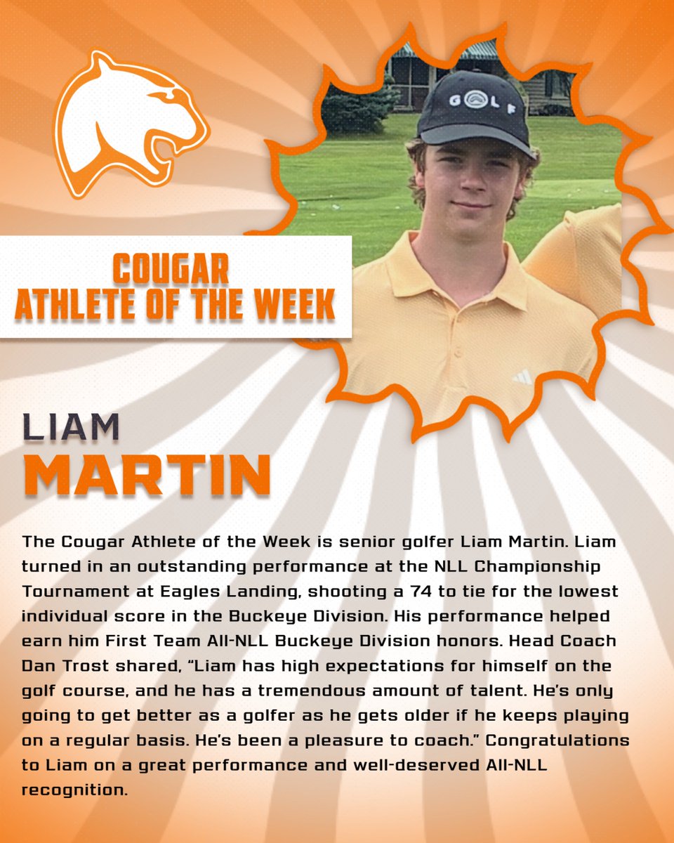 southviewcougar's tweet photo. ⛳️Cougar Athlete of the Week
Congratulations, Liam!
#cougsUP https://t.co/8NOrzmOWhG
