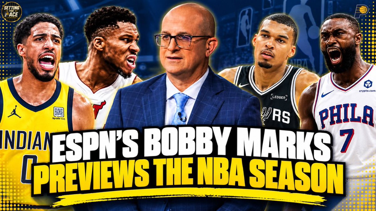 AlexGoldenNBA's tweet photo. 🔥NEW EPISODE🔥

@_Facci & I had a great conversation with @BobbyMarks42 on today’s episode of @PacersPodSTP. 

Show Rundown:
-How Hali & Zu elevate Indy in the East
-Are the Heat title contenders?
-How long will it take Philly to figure it out?
-Biggest threat(s) to San Antonio & OKC
-Raptors reuniting with Kawhi
-What’s next for Clippers? 
-How good is Atlanta?
-Impact of Robinson leaving New York
-Favorites to win the East
-Jalen Duren’s messy situation with Detroit
-Are the Mavericks sleepers w/ Kyrie back?
-MORE

Link to show👇
🔗 https://t.co/9E4wQ3QMUi