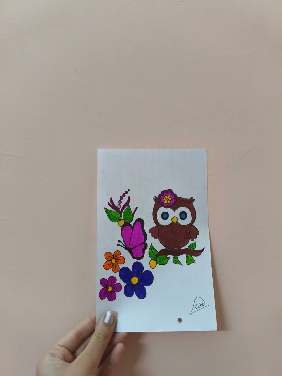 CameliaFer8rw's tweet photo. Little Owl, Big Magic! A cute artwork made with love and color. Which do you like more—the owl or the flowers? Your support helps my art grow. Like, comment, share, and follow! https://t.co/FRDesp6945
