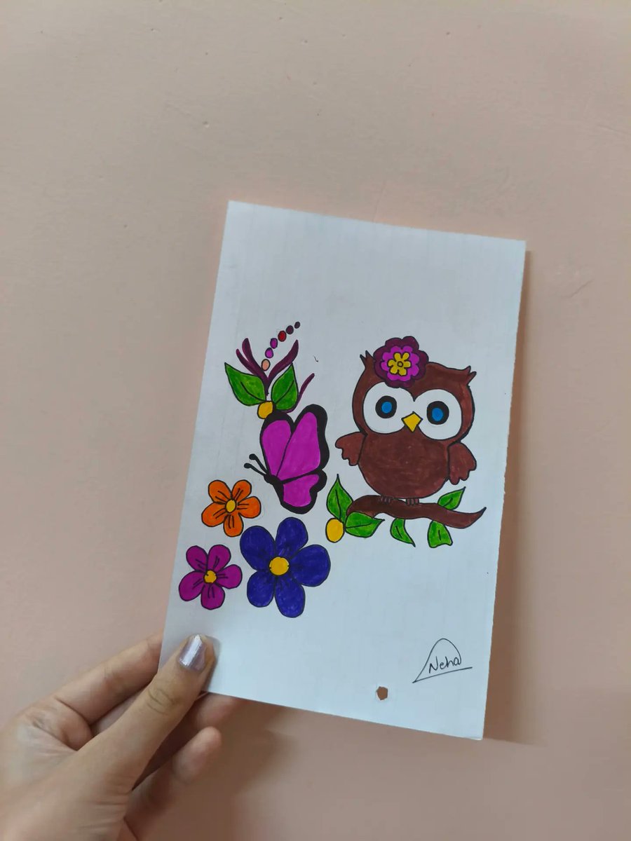 CameliaFer8rw's tweet photo. Little Owl, Big Magic! A cute artwork made with love and color. Which do you like more—the owl or the flowers? Your support helps my art grow. Like, comment, share, and follow! https://t.co/FRDesp6945