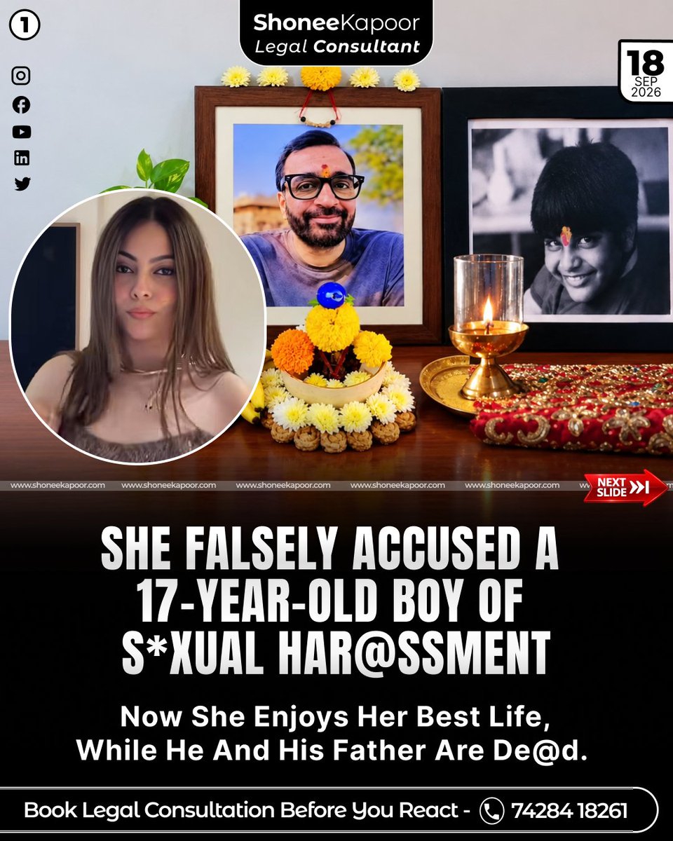 ShoneeKapoor's tweet photo. Forty-five minutes. That was enough for an Instagram accusation and a digital mob to destroy a 17-year-old boy.

Manav Singh denied the allegation and begged for the posts to be removed. But the abuse, threats and calls continued. Before anyone investigated the truth, he sent his parents a goodbye message and d!ed by su!cide.

After his de@th, she allegedly posted another Instagram Story saying it was not her fault that he “couldn’t handle the pressure.” She was also accused of mocking him and appearing happy about his de@th.

His father, Manoj Singh, fought for justice until his own de@th in December 2025. Even after he was gone, the court continued sending notices in his name, unaware that the father seeking justice was already de@d.

Men keep losing their lives when accusations become instant verdicts. Yet nobody cares, and nothing changes.

Sources:  @Wikipedia  & @theprobeindia 

-threads-