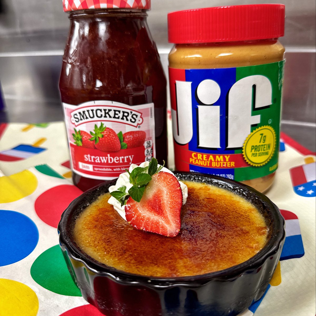 CabernetGrill's tweet photo. It's time to summon your inner child and get a taste of our **new** Peanut Butter &amp; Jelly Crème Brulee! 

Available for a limited time only, it's getting rave reviews from Big Kids and Little kids alike 😋

Book your table: 

https://t.co/EHjLiLOiqi https://t.co/jhbuUz5yyy