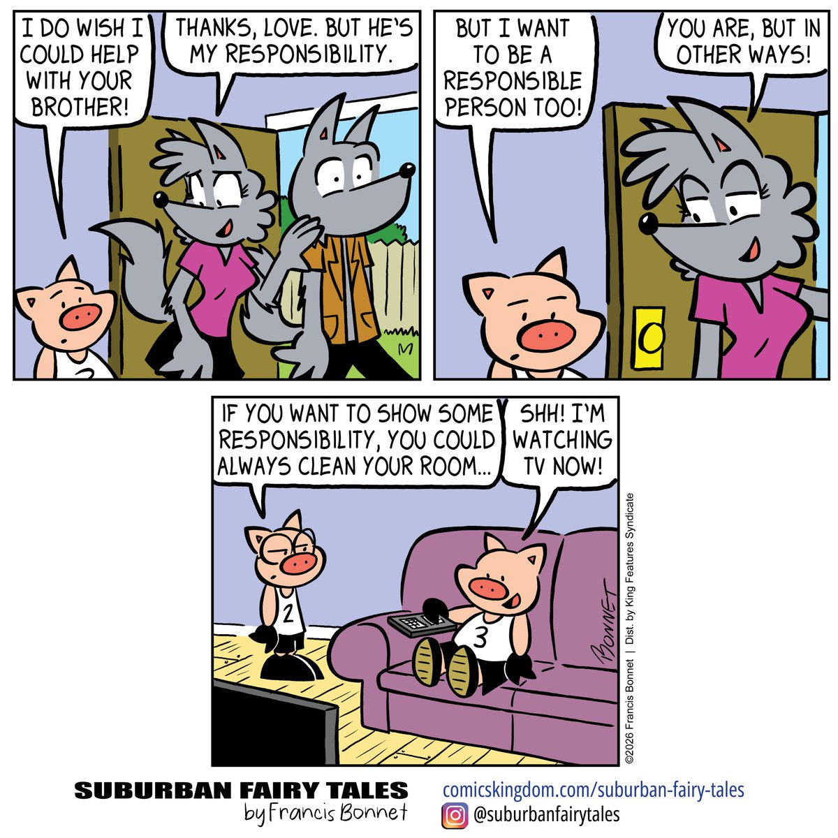 francisbonnet's tweet photo. Pig 3 is trying to take more responsibility for his actions. Do you think he's getting there?
Get early access and my exclusive comics on Comics Kingdom! https://t.co/axeEfzB5Eh
#piggy #responsibility #selfimprovement #helpful #doinggood https://t.co/Sk3Ocy8SAW