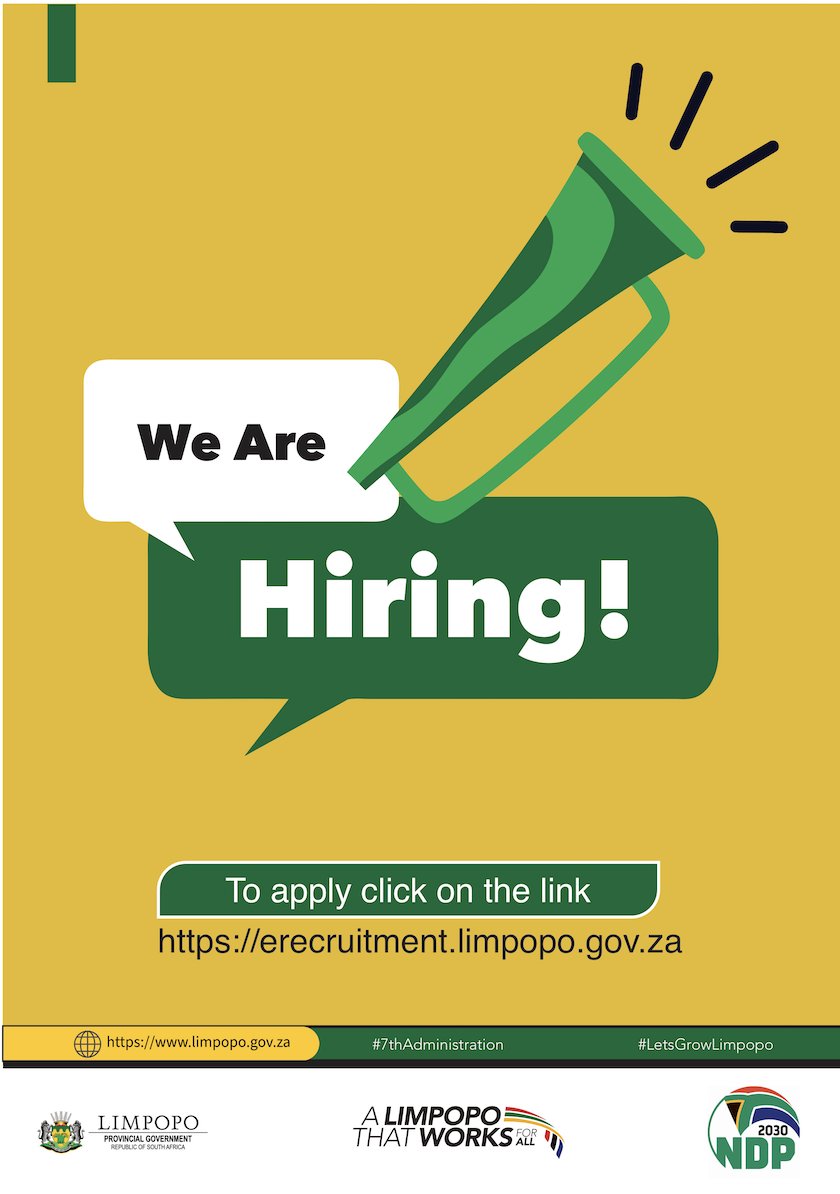 OtpLimpopo's tweet photo. Good evening,

The Office of the Premier has advertised vacant posts. Click on this link https://t.co/LouWDaJ9oZ to access the posts on our website. 

The closing date is 06 October 2026.

Good luck to the applicants. https://t.co/gDiBQB2uKN