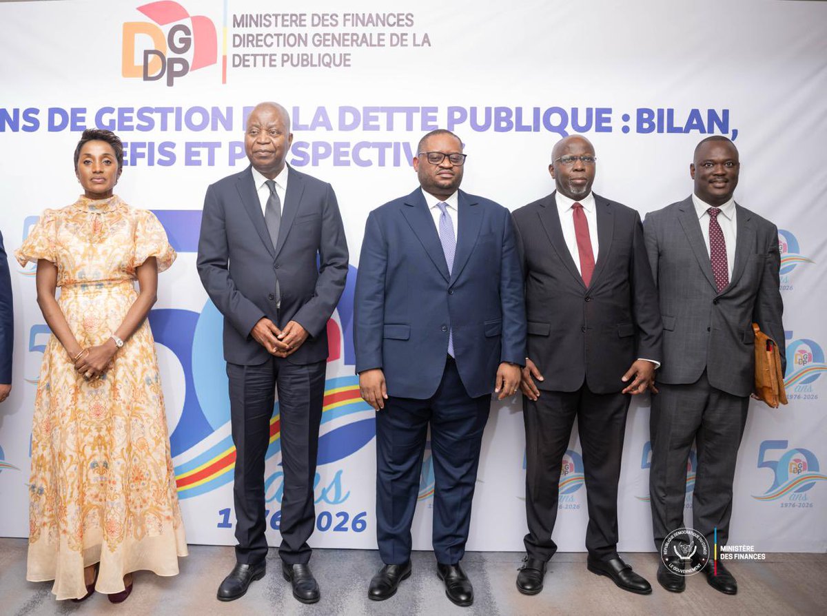 emma89867's tweet photo. DGDP | 50ans 
Le Ministre des Finances, Doudou Fwamba Likunde Li-Botayi, a présidé, mercredi 16 septembre 2026 à Kinshasa, la cérémonie du cinquantenaire de la Direction Générale de la Dette Publique (DGDP), organisée sous le thème « DGDP, 50 ans de gestion de la dette publique. https://t.co/CUqTIPPsZw