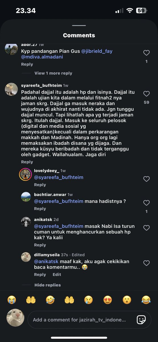 siramanrohendi's tweet photo. ini salah satu komentar kocak yang gw temuka.. lucu banget ya Allah, gw cekikikan malem-malem.. takut pada kebangun dah https://t.co/5sYLWVVOmy