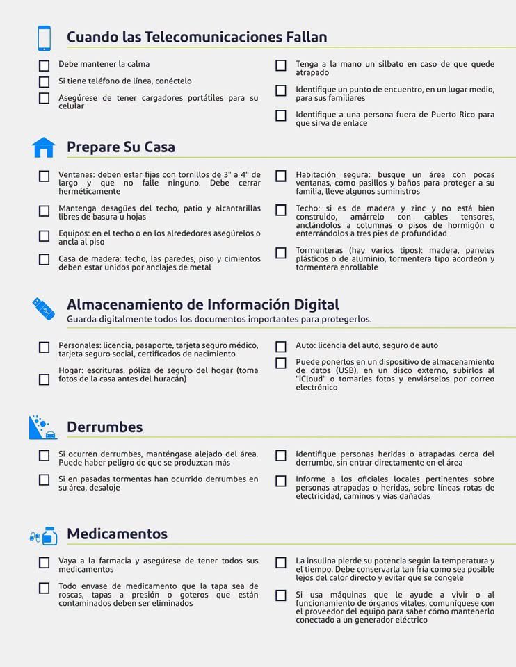 NMEADpr's tweet photo. Conoce qué debe incluir tu plan familiar y repasa las medidas recomendadas para enfrentar huracanes, terremotos, tsunamis y otras situaciones de emergencia.

Prepararte con tiempo puede marcar la diferencia. https://t.co/uH0vJGqEsa