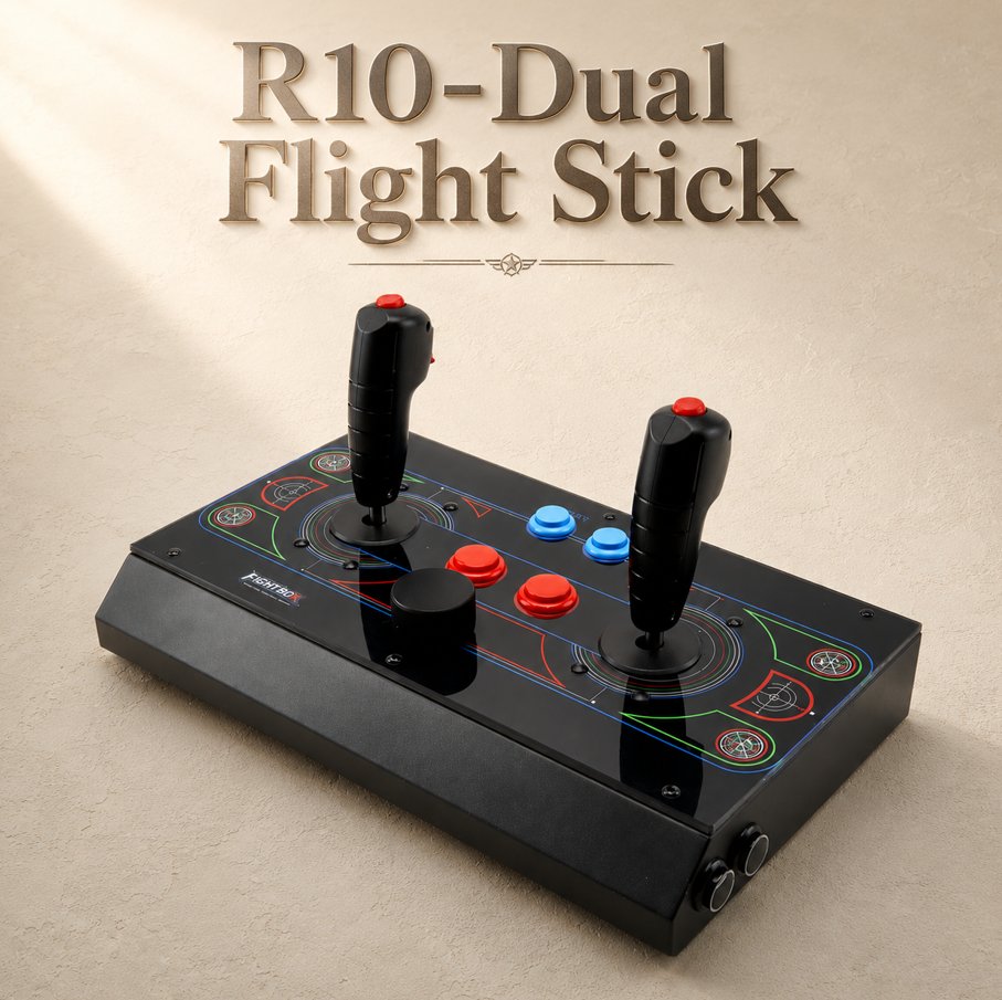 FightBoxArcade_'s tweet photo. Big thanks to @JohnnyJoystick for reviewing the #R10_Dual_FlightStick! 🎮🔥

#VirtualOn, #Robotron, #SmashTV, #DiscsOfTron and more — plus a great #Batocera setup.

Want to see how it performs? 👀
Full review in the comments 👇 https://t.co/YeT2n8Aezu