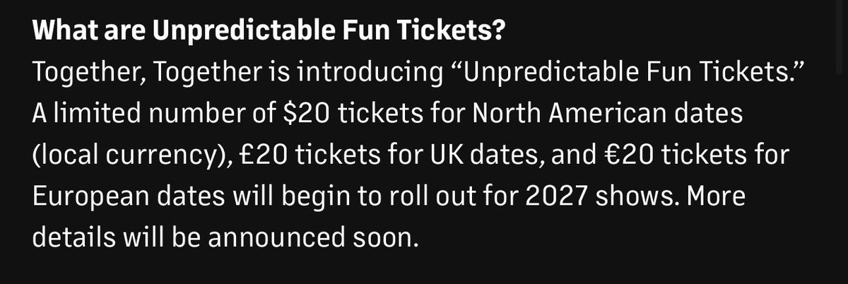 TogetherInAZ's tweet photo. The $20 Unpredictable Fun tickets have not been released yet! Harry’s website says more info about those will be coming soon! https://t.co/h7ZZ6tg3oR